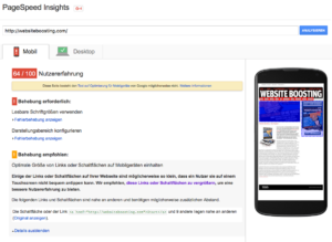 Bild von Pagespeed Insights hebt Links farblich hervor, die zu eng aneinander positioniert sind.